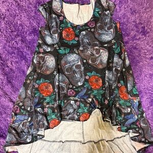 Skull and Floral high-low dress